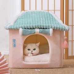 Cozy Retreat Cat House - The Ultimate Enclosed Cat Villa-1